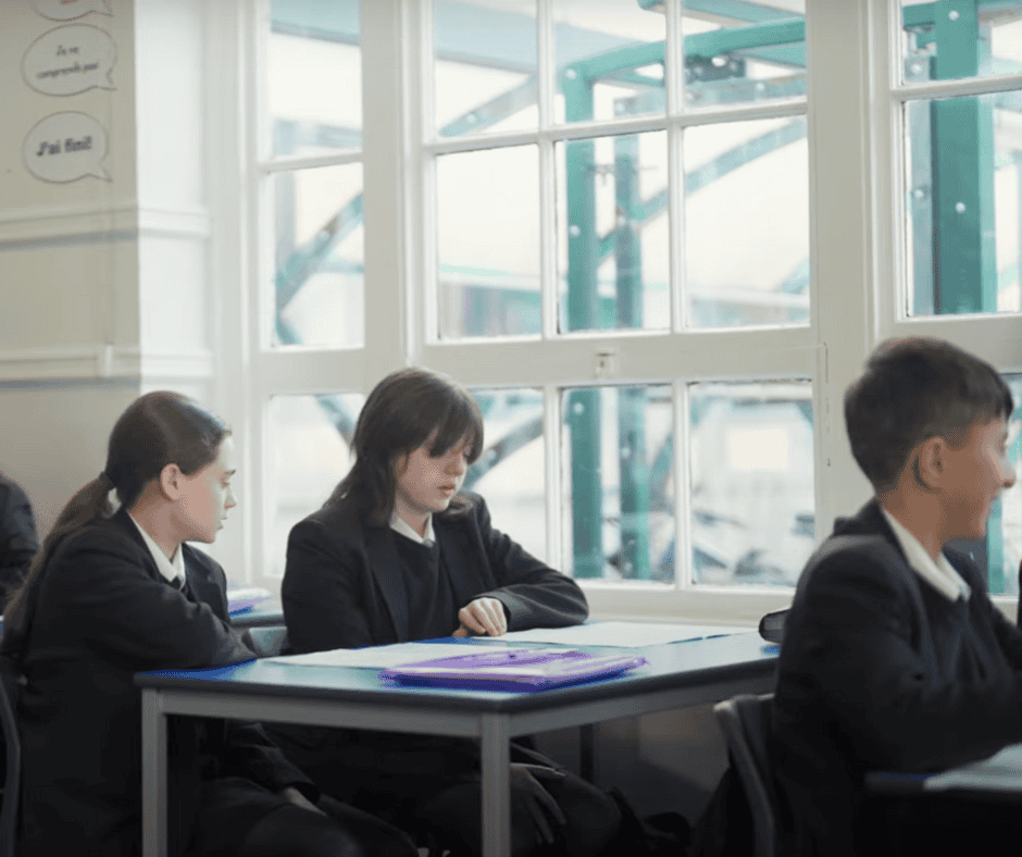 Cheadle Hulme High School students filmed as part of the Etherow Language Hub.